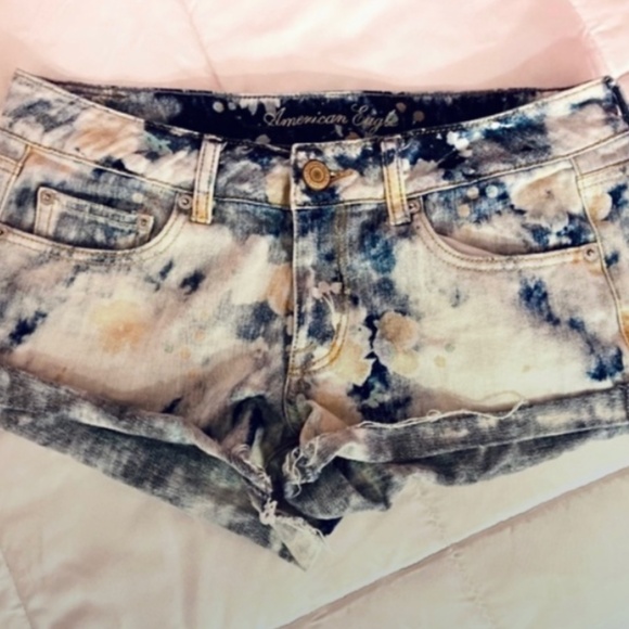 American Eagle Outfitters Pants - SUMMER SALE American Eagle Low rise Acid Wash Denim Tie Dye Blue/White Women’s 6